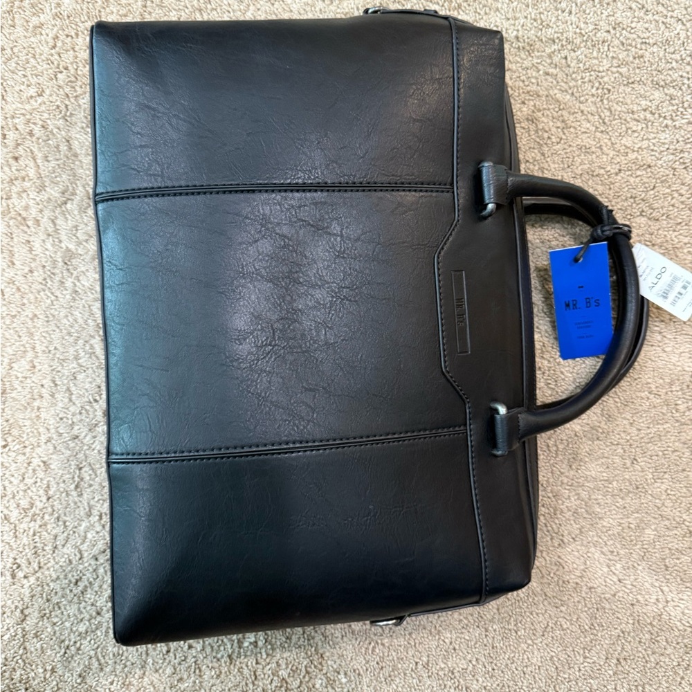 Aldo Black Leather Briefcase Mr B style